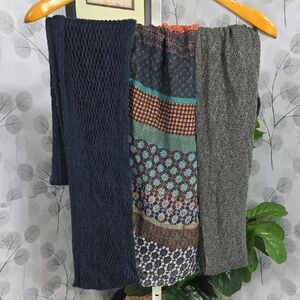 Colorful Patterned Infinity Scarf Trio